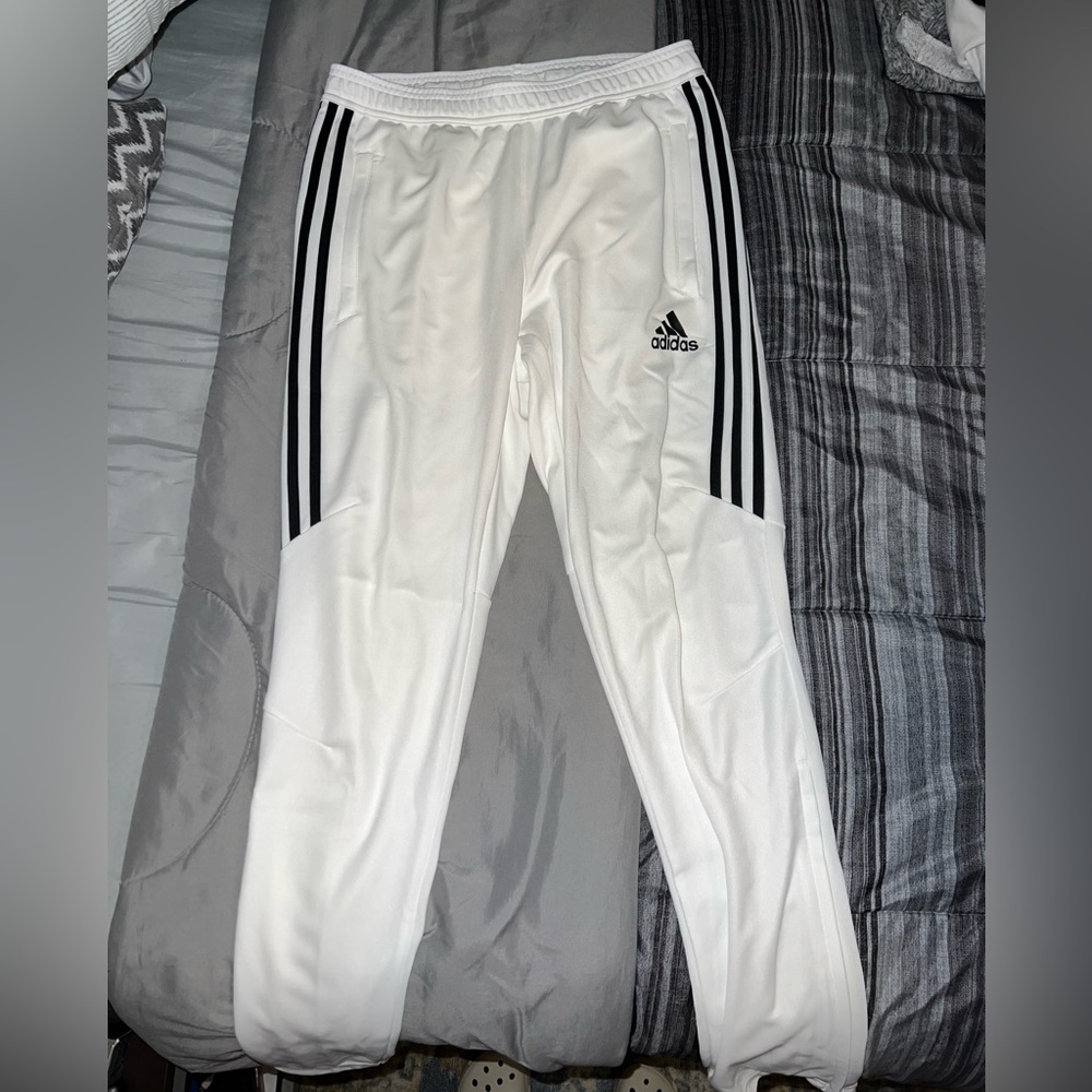 White adidas sweatpants size medium